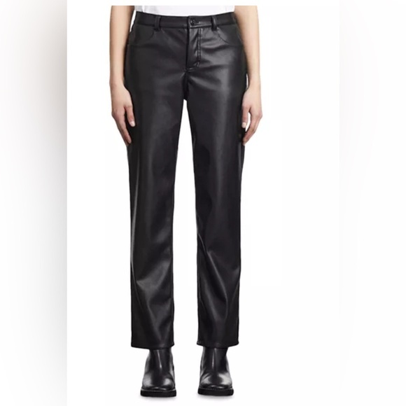 NWT The Kooples Coated Faux Leather Straight Leg - Picture 2 of 11